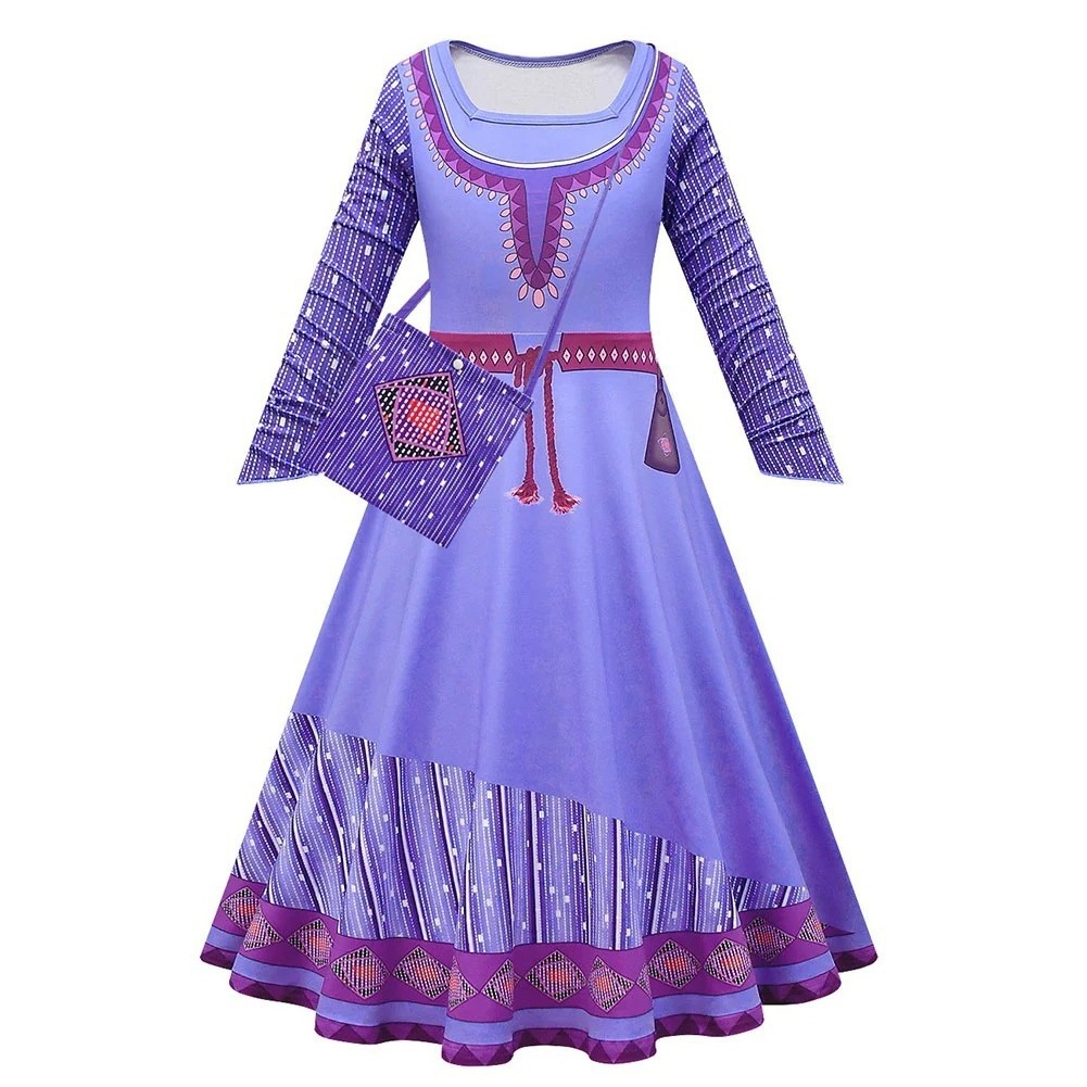 2023 New TV Movie Halloween  Girl Purple Long Princess Ahsa Princess Cosplay Costumes