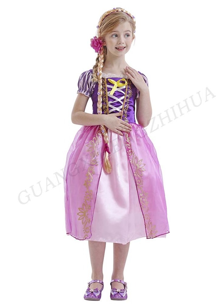 Girls Birthday Party Halloween Dress with Accessories Wholesale Latest Rapunzel Cosplay  Costumes Children Princess