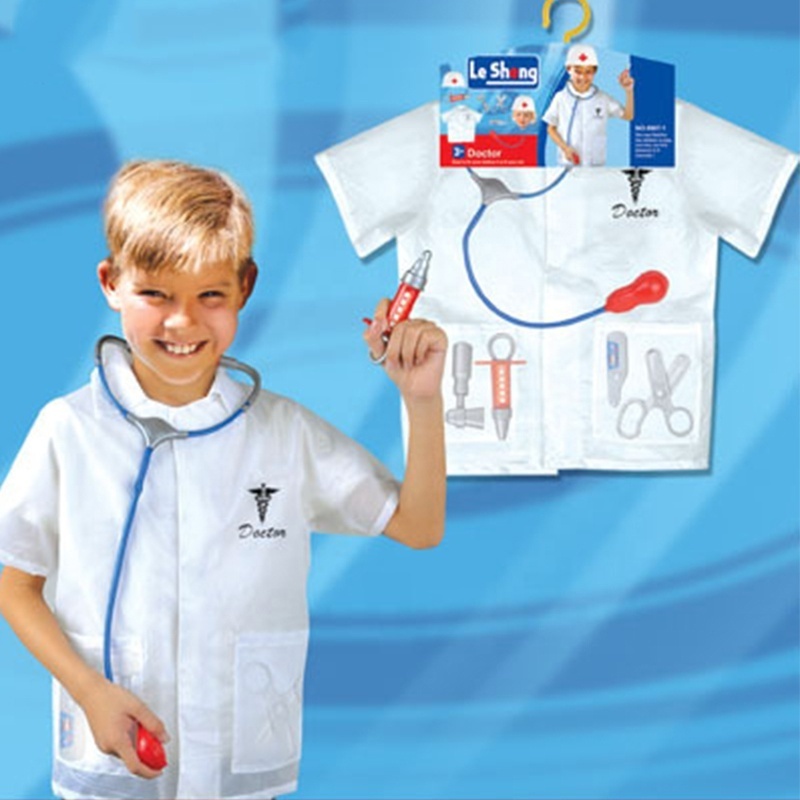 Wholesale Carnival Cosplay Career Surgeon Gown Costume  Boys Halloween Occupational Uniform Doctor and Nurse Kids Party Costume