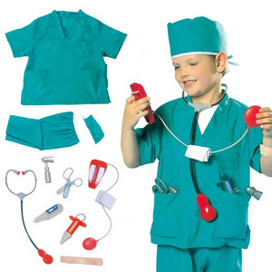 Wholesale Carnival Cosplay Career Surgeon Gown Costume  Boys Halloween Occupational Uniform Doctor and Nurse Kids Party Costume