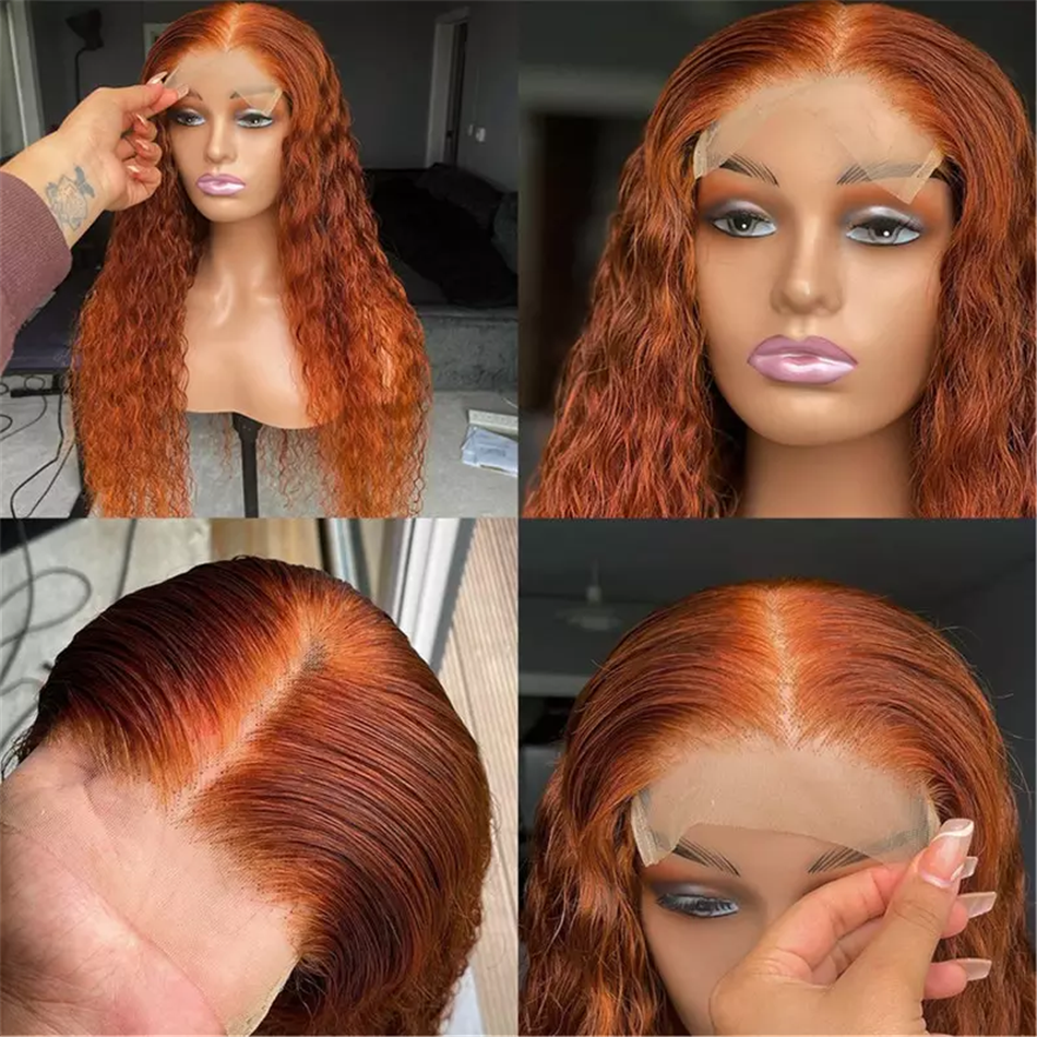 Cheap Ginger Orange Wigs Human Hair Lace Front #350 Color Full Lace Human Hair Wigs Colored Ginger Lace Front Wigs For Women