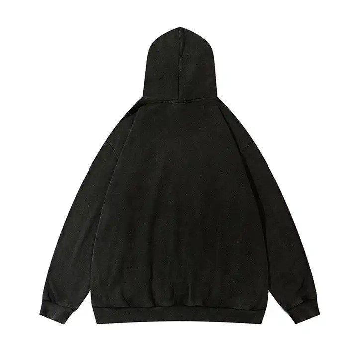 New Custom Logo 100% Cotton Streetwear High Quality Hoodies Vampire Teeth Goth Distressed Hoodies Pullover Oversize Mans Hoodies