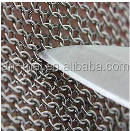 15cm long u-safe brand CHAINEXIUM CHAINMAIL GLOVE LONG CUFF butcher glove 100% stainless steel with a fastening strap