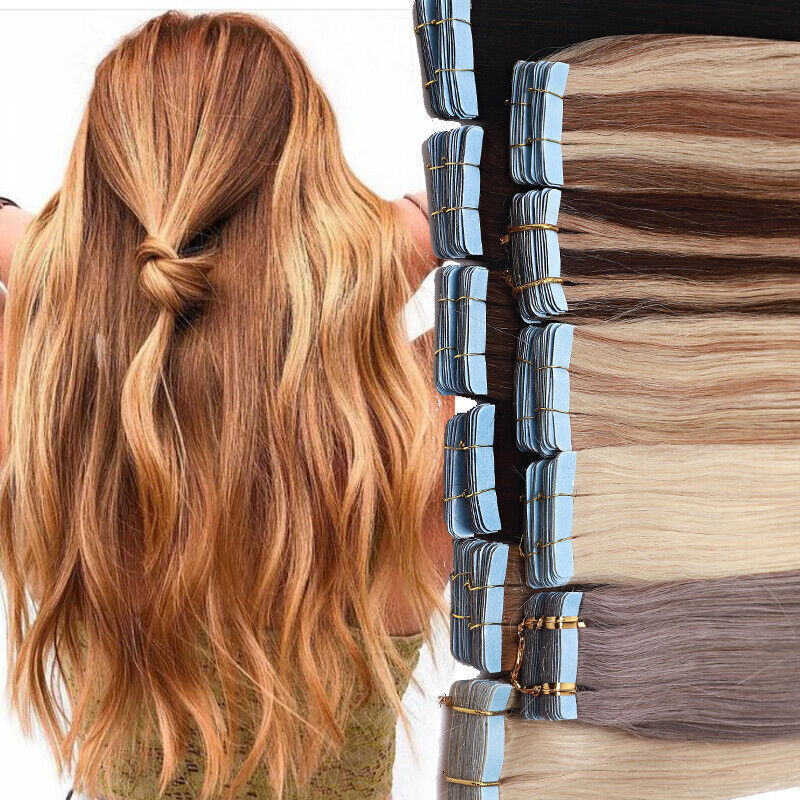 Double wefted seamless skin PU weft: Remy unprocessed cuticle aligned raw flat weft hair extensions.