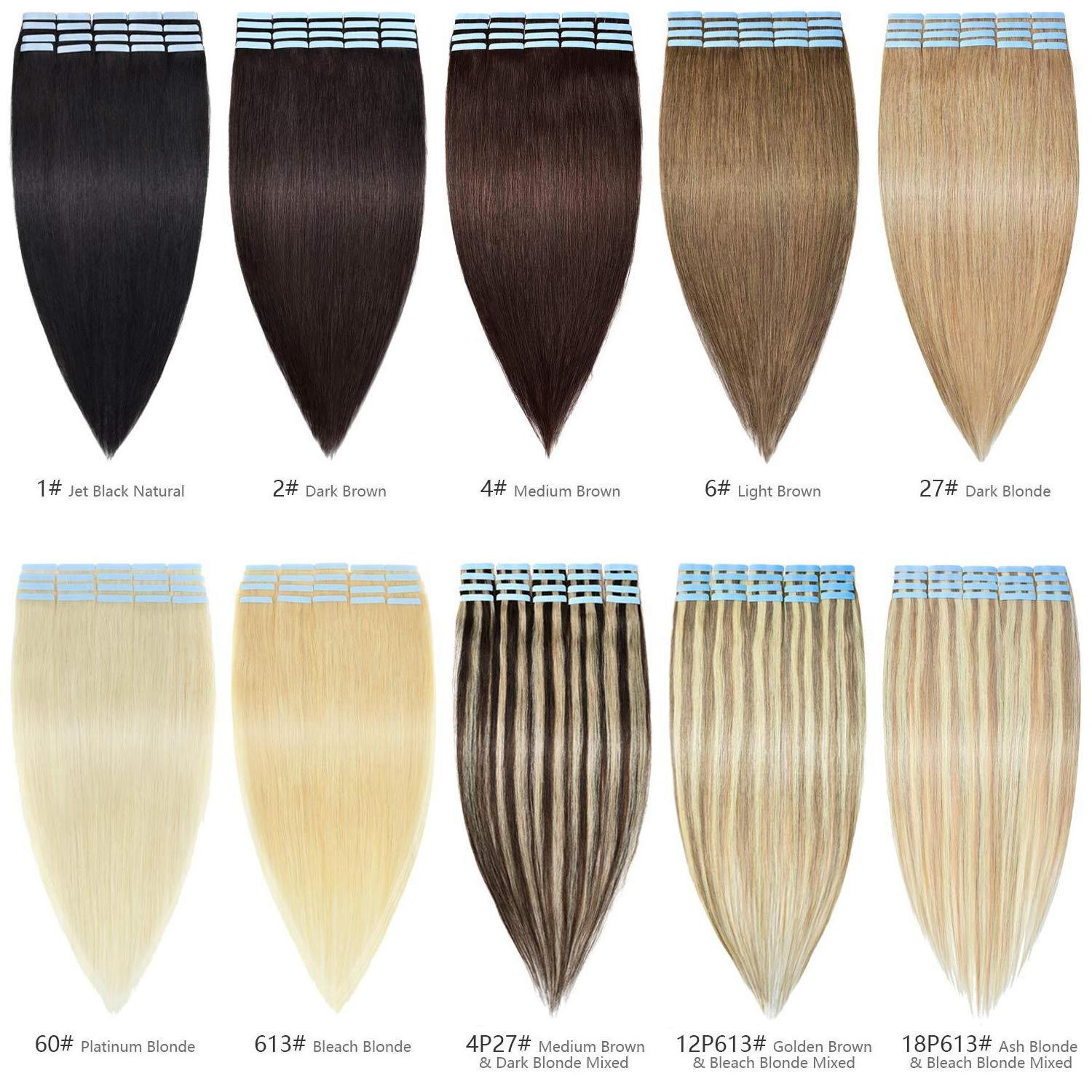 Double wefted seamless skin PU weft: Remy unprocessed cuticle aligned raw flat weft hair extensions.