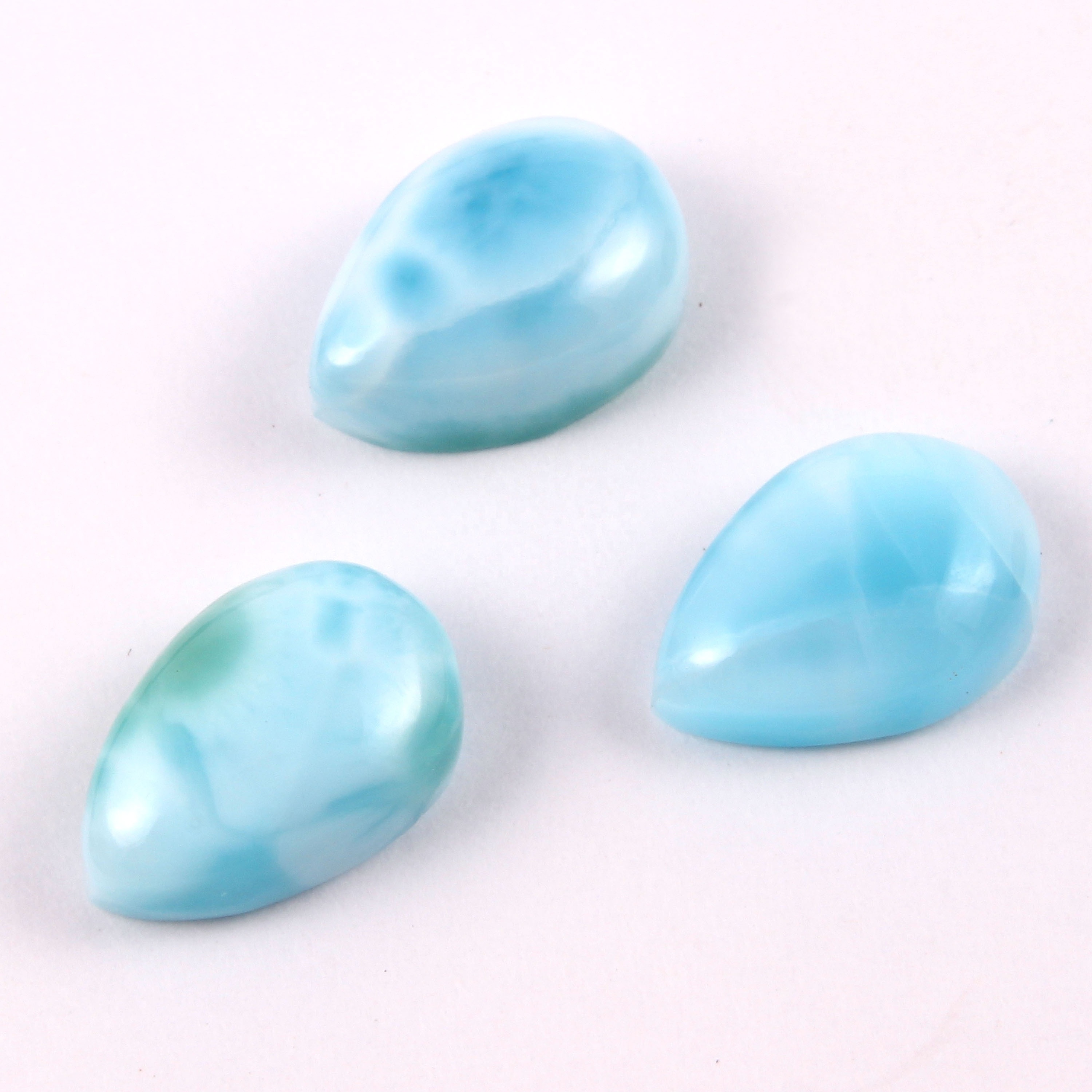 Quality natural Natural larimar gemstones pear shape cabochon for jewellery making  avalibal all size & shape good quality stone