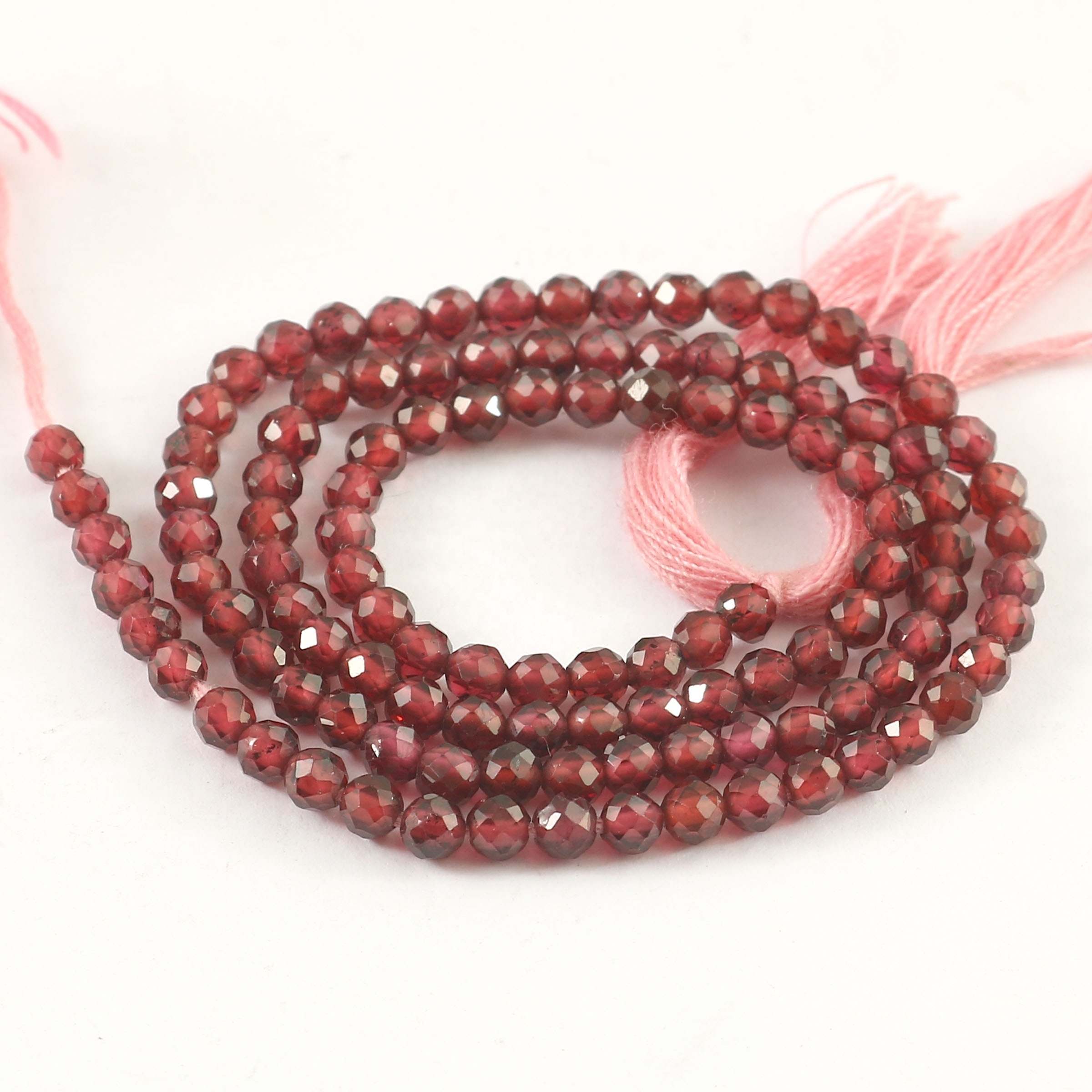 Red Garnet Faceted Rondelle Shape Mozambique Garnet Machine Cut Beads Wholesale Beads For Making Jewellery