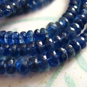 natural napali blue kyanite natural colour hand made making faceted beads 16 inch strand 3 to 5 mm size good quality for blue ky