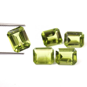 Wholesale Factory Price High Natural Peridot Octagon Faceted Shape Apple Green Color Natural Peridot Faceted Cut Loose Gemstone