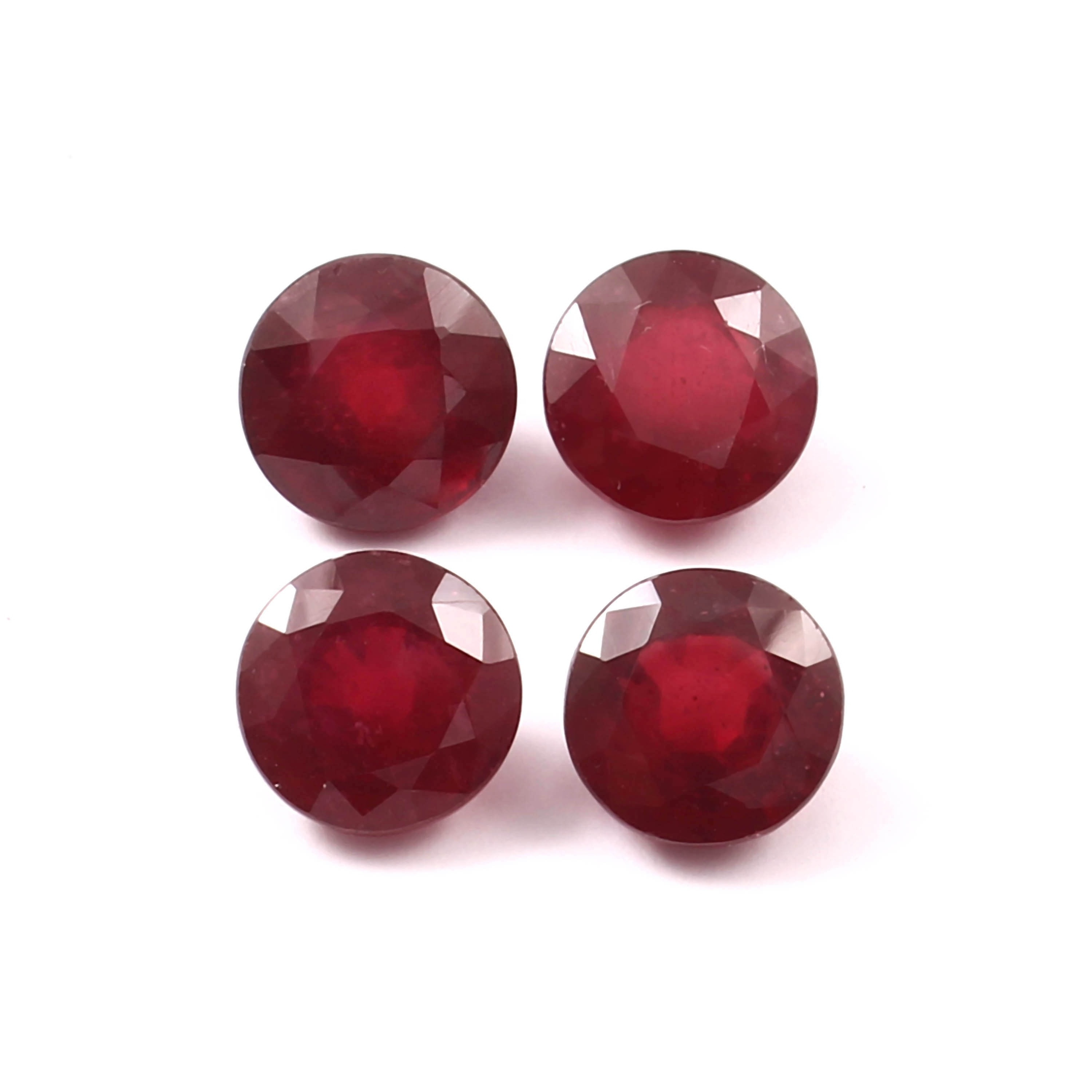 AAA Quality Natural Glass Filled Ruby Gemstone Faceted Round Cut Shape Stone Red Ruby for Jewelry