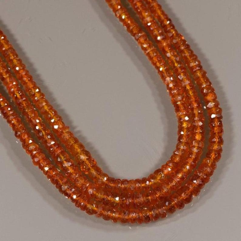 Orange Kyanite Graduated Exotic Faceted Rondelle Beads Wholesale Lot Jewelry Natural Making Size:3-5mm Faceted beads natural kya