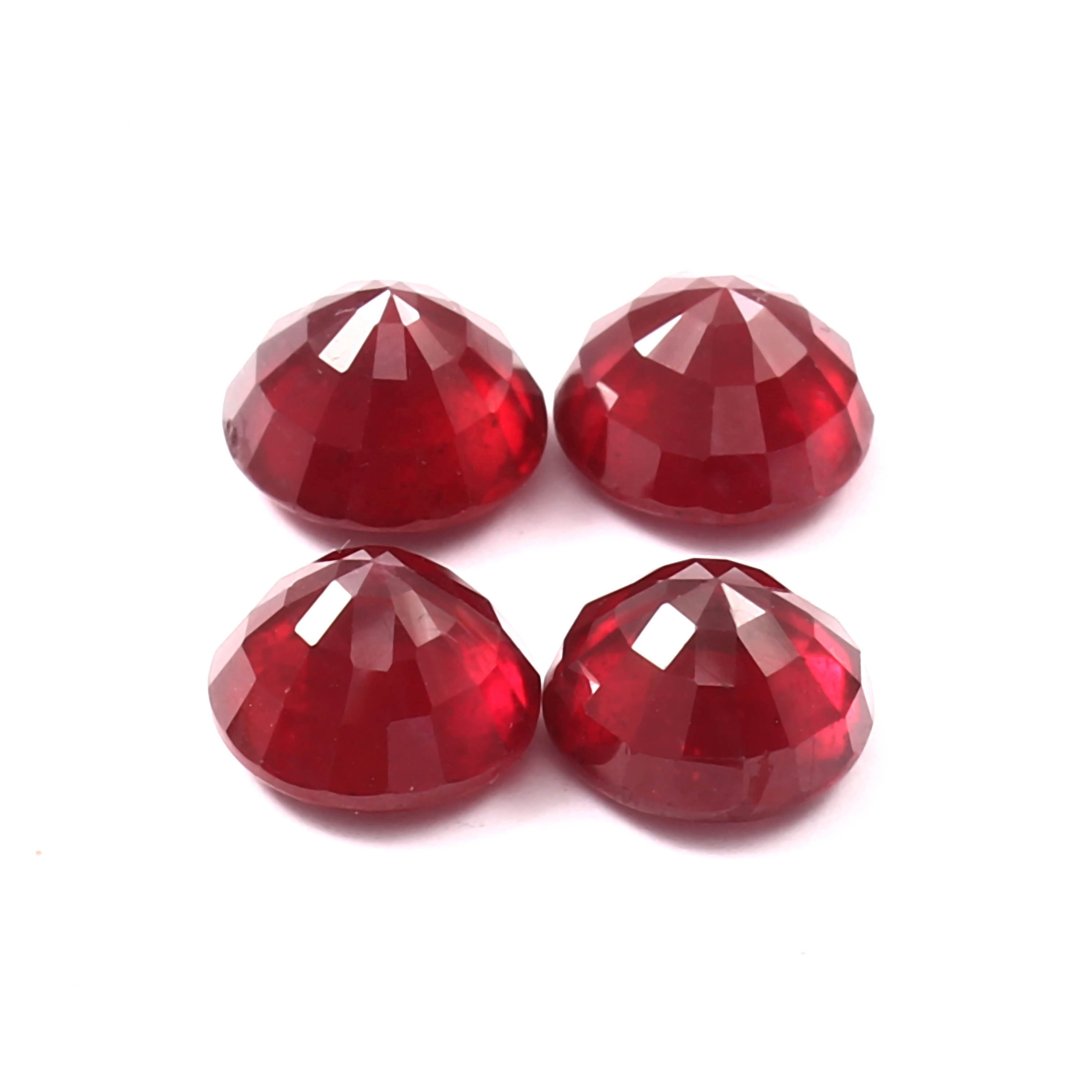 AAA Quality Natural Glass Filled Ruby Gemstone Faceted Round Cut Shape Stone Red Ruby for Jewelry