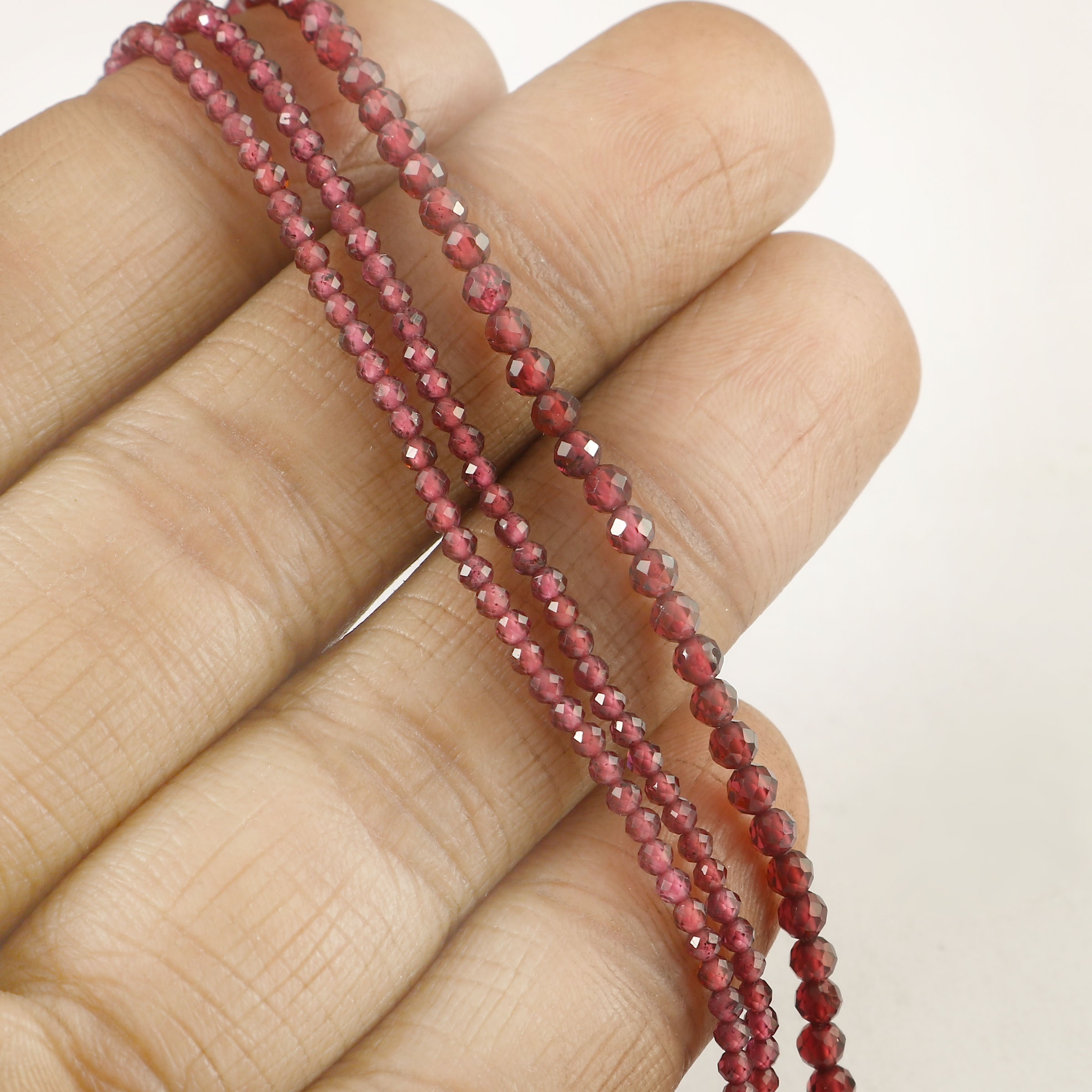 Red Garnet Faceted Rondelle Shape Mozambique Garnet Machine Cut Beads Wholesale Beads For Making Jewellery