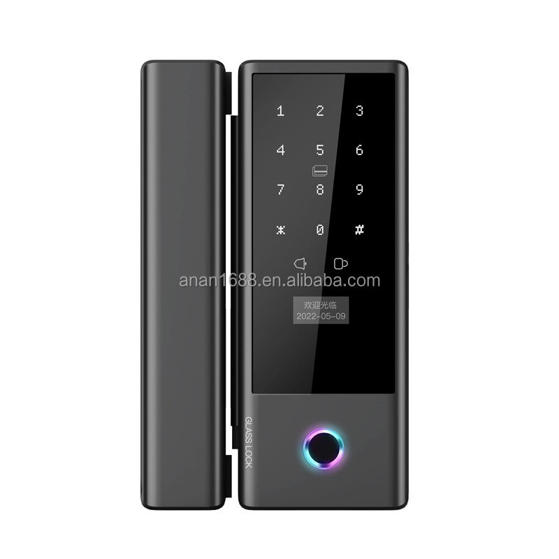 Universal tuya smart wifi or ttlock APP smart glass door lock for swing sliding door freely switch direction