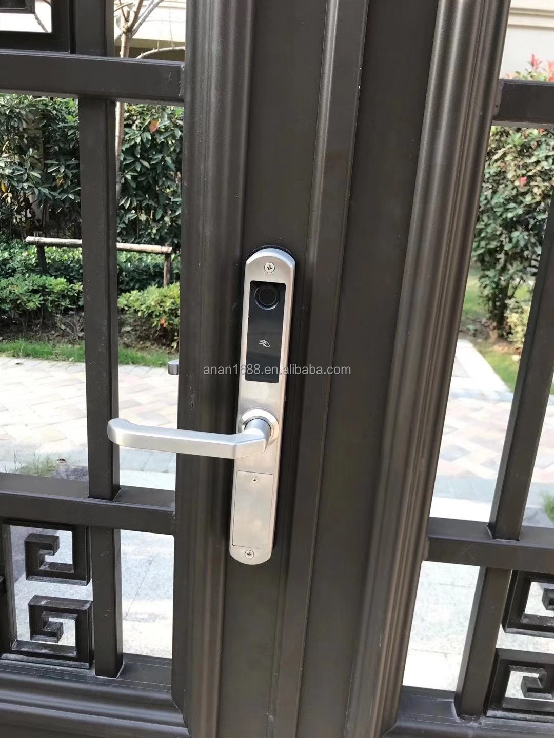 Factory IP65 Waterproof Dual Side Fingerprint security Glass Door Lock Double Sided  tuya Sliding Door Lock