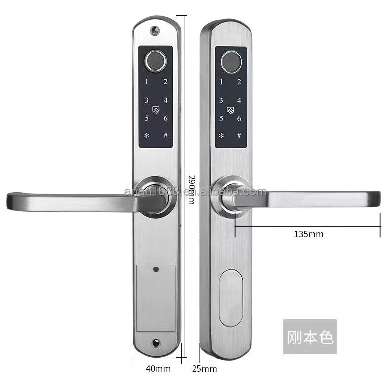 Factory IP65 Waterproof Dual Side Fingerprint security Glass Door Lock Double Sided  tuya Sliding Door Lock