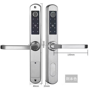 Factory IP65 Waterproof Dual Side Fingerprint security Glass Door Lock Double Sided  tuya Sliding Door Lock