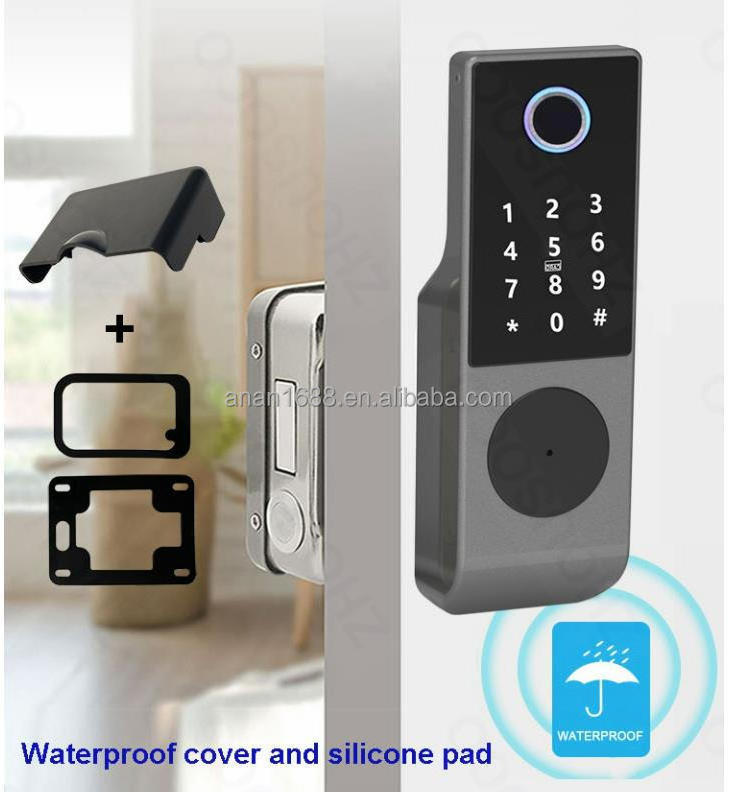 Fingerprint waterproof outdoor cerraduras exterior Tuya TT App  Access Electronic Security Smart Rim gate Lock