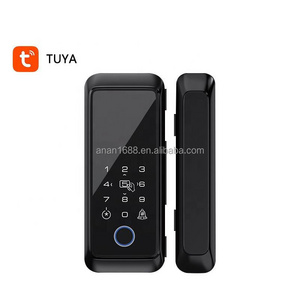 no drilling frameless commercial Electric Tuya BLE App Fingerprint Door Lock Sliding Glass Door Smart Lock for Sale