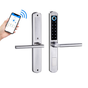 xingfa TTlock app BLE Aluminum  extra slim tuya smart app wifi electronic IP65 zinc alloy material smart sliding swing door lock