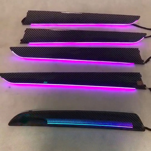 RHD/LHD LED Ambient Light For Audi A4 B8 2009-2017 Decorate Lamp Grain Door Panel Panel Trim Carbon Fiber Neon Light