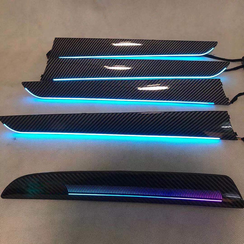 RHD/LHD LED Ambient Light For Audi A4 B8 2009-2017 Decorate Lamp Grain Door Panel Panel Trim Carbon Fiber Neon Light