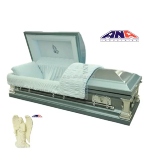 ANA Adult Use High Gloss Finish American Style Funeral Stainless Caskets Coffin For Sale