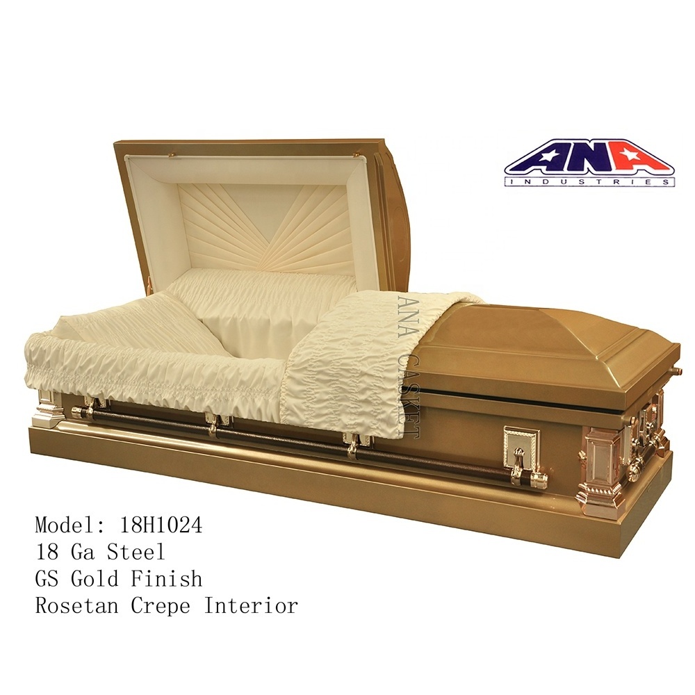 ANA chinese new design funeral supplies American Style coffin 18 Ga steel Casket