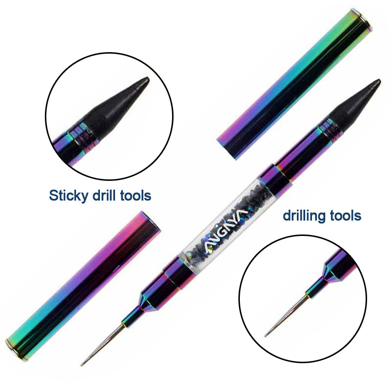 2023 Private Label Custom Logo Manicure Holographic Nail Art Wax Dotting Pen Rhinestones Gem Picker Crystal Picking Tool