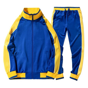 Royal Blue With Yellow Color Boys Girls Tracksuits Side Panel High Quality Polyester Made Tracksuits BY ANAYAL SPORTS