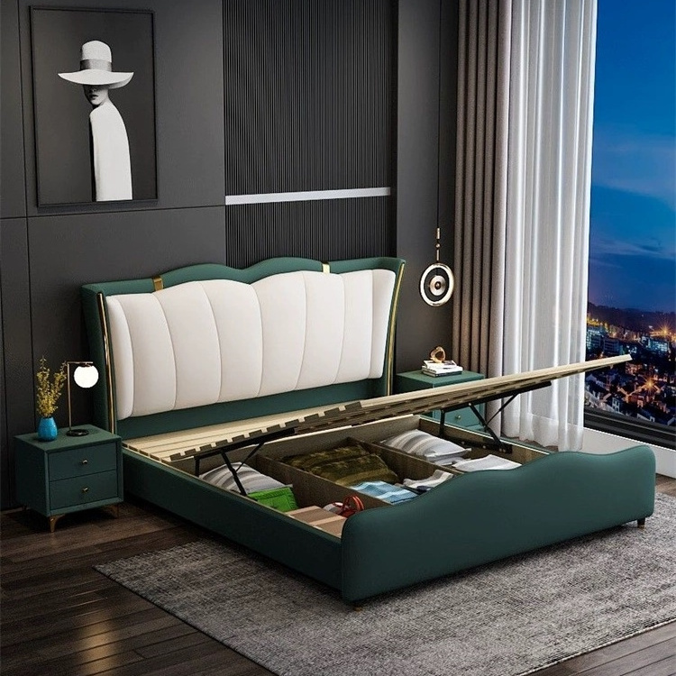 Modern Design Murphy Bed Bed with TV in Footboard Up-holstered Beds Wood