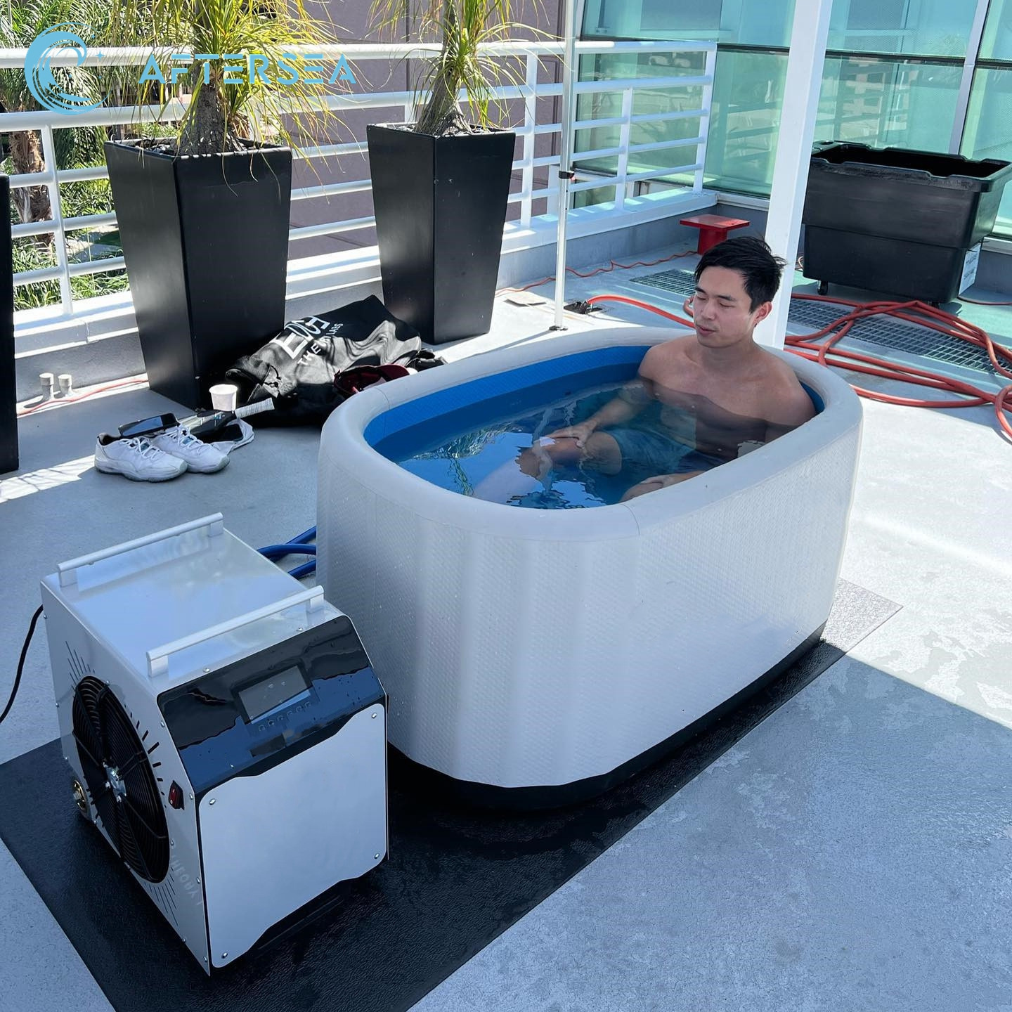 Factory Price Custom High quality Adult Portable ice Barrel bath inflatable ice bath tub cold plunge tub chiller