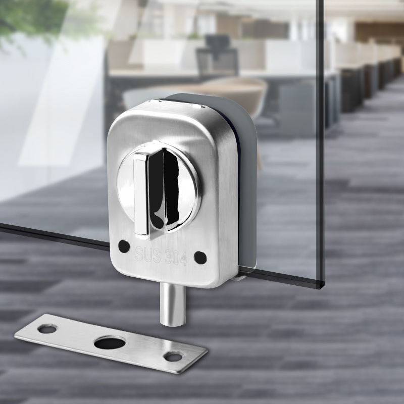 Stainless Steel Glass Door Lock Floor Mounted Latch Lock Bolt Ground Lock