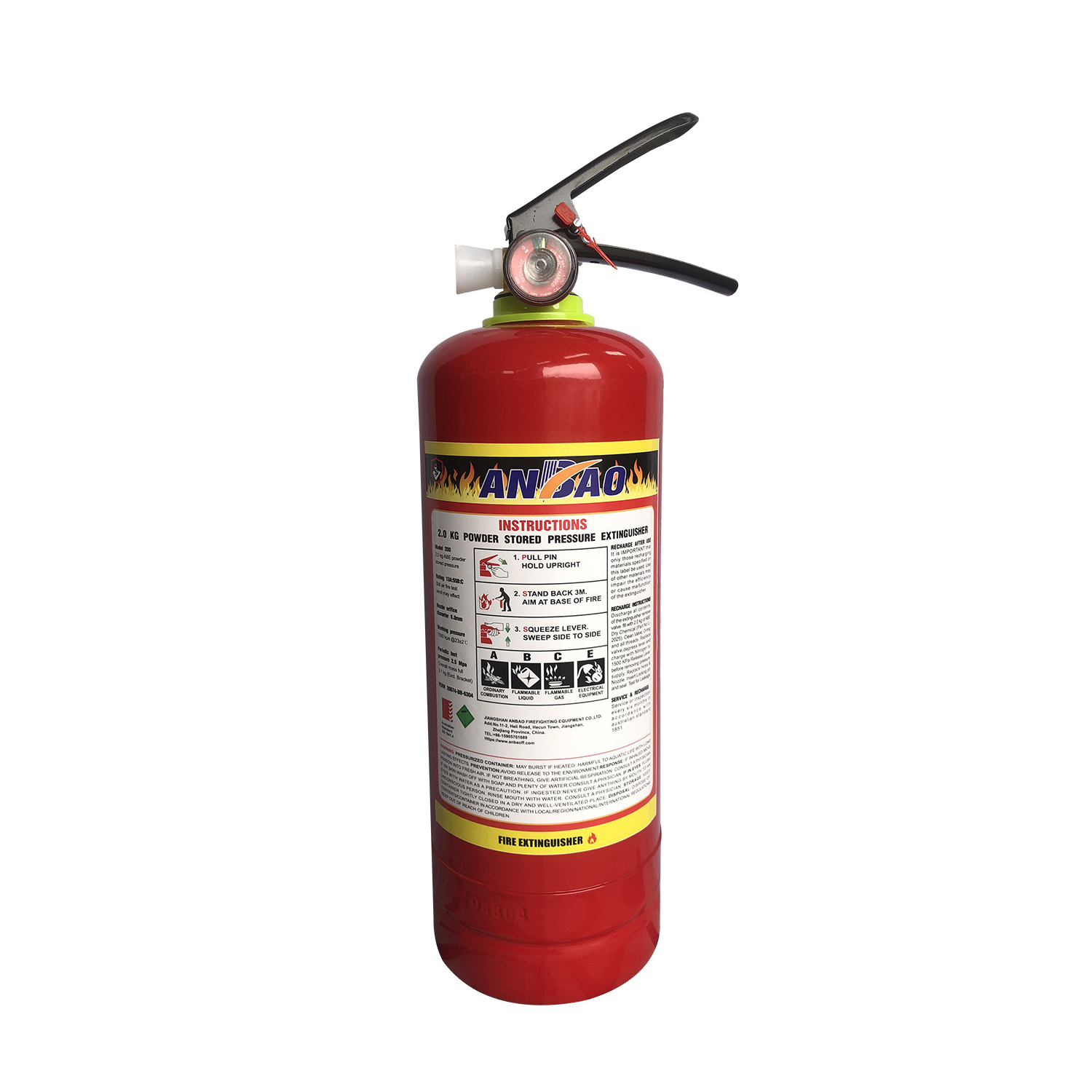 CE Approved Car DCP Fire extinguisher with Stainless steel thread pressure gauge for fire extinguisher