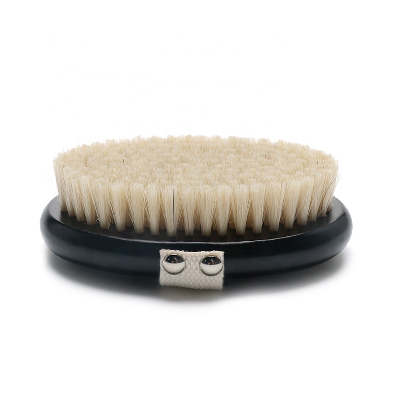 Abeis Customize Logo Package Black Body Dry Brushes Bath Exfoliation Care Skin Drying 100% Natural Bristle Wood Body  Brushes