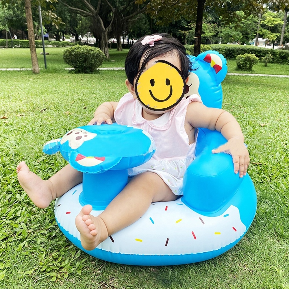 Multipurpose Portable Kids Feeding Chair Inflated Bath Sofa PVC Baby Learning Seat