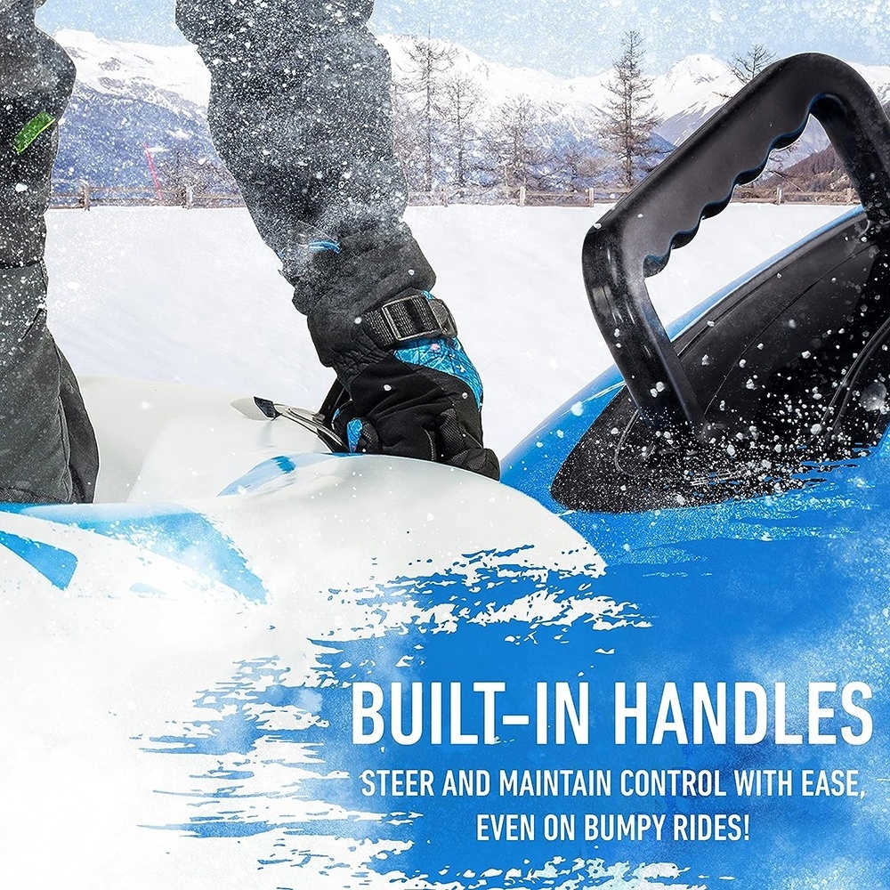 Heavy Duty Sleds For Snow Made By PVC Material Snowmobile Sled Equipped With Sturdy Handles Inflatable Sledding Snow Tubes