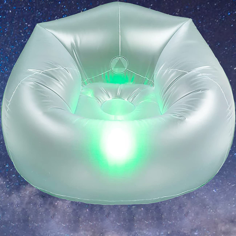 Transparent Inflatable Chairs And Sofas For Kids Adults Yard Indoor Rooms Air Camping Lazy Lounge Couch With Led Light