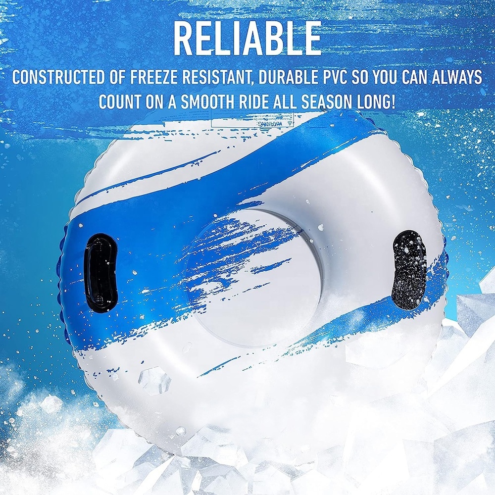 Heavy Duty Sleds For Snow Made By PVC Material Snowmobile Sled Equipped With Sturdy Handles Inflatable Sledding Snow Tubes