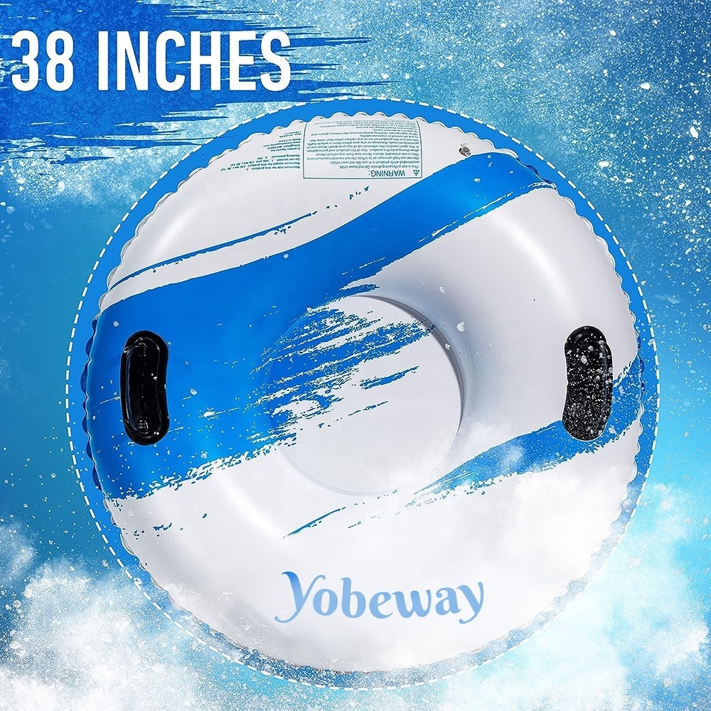 Heavy Duty Sleds For Snow Made By PVC Material Snowmobile Sled Equipped With Sturdy Handles Inflatable Sledding Snow Tubes