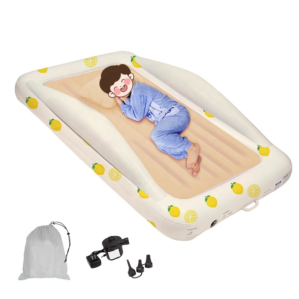 Inflatable Portable Toddler Baby Travel Bed For Kids With Safety Bumper Custom Wholesale