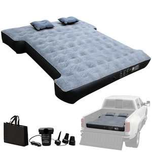 Car Inflatable Air Mattress Back Seat, Travel Camping Sleep Bed Portable Cushion Bed with Pump 2 Pillows for SUV Truck Minivan