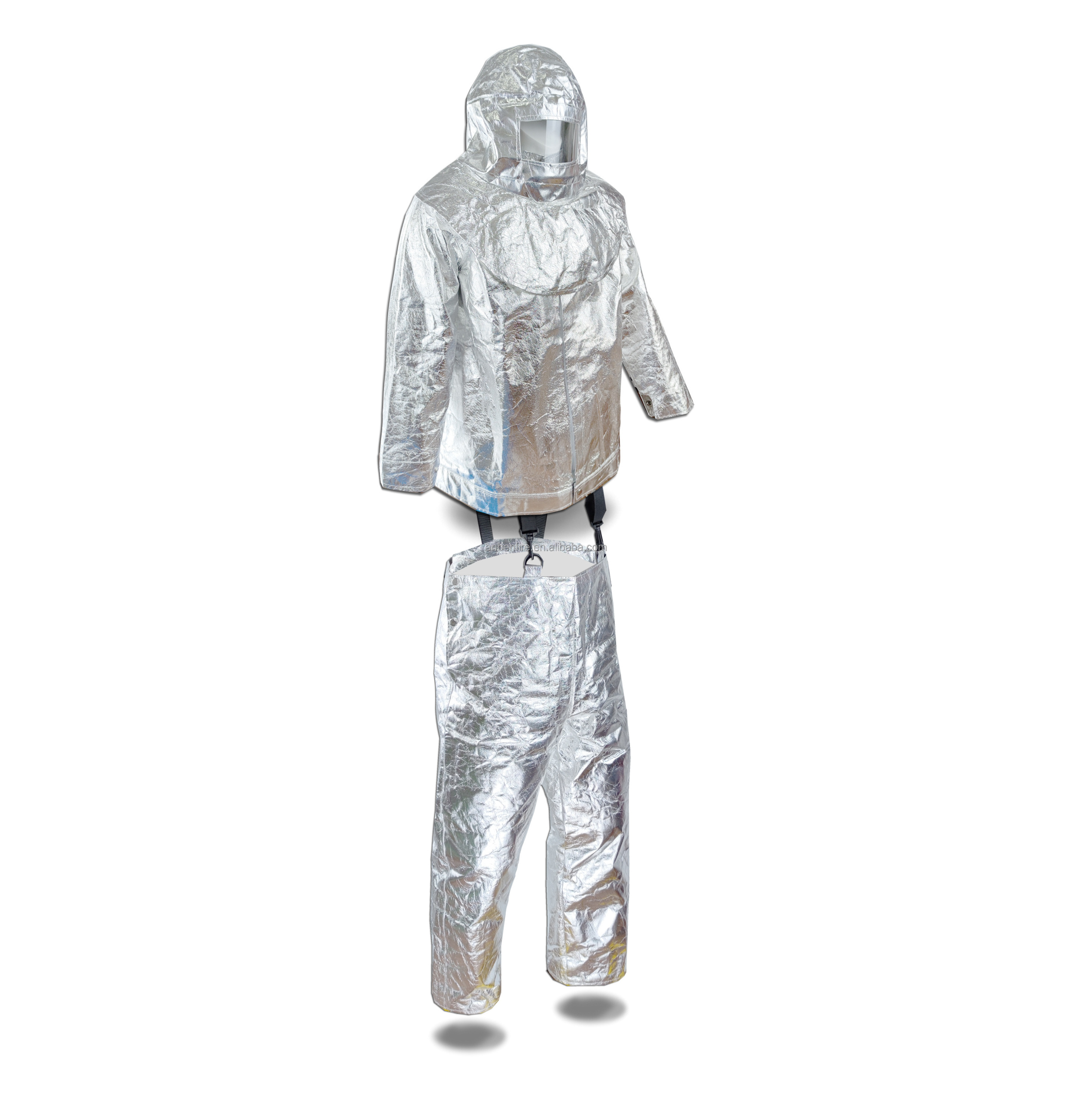 EN1486 Double-layer aluminum foil composite Aramid Fireproof clothing, heat insulation clothing, high temperature resistant suit