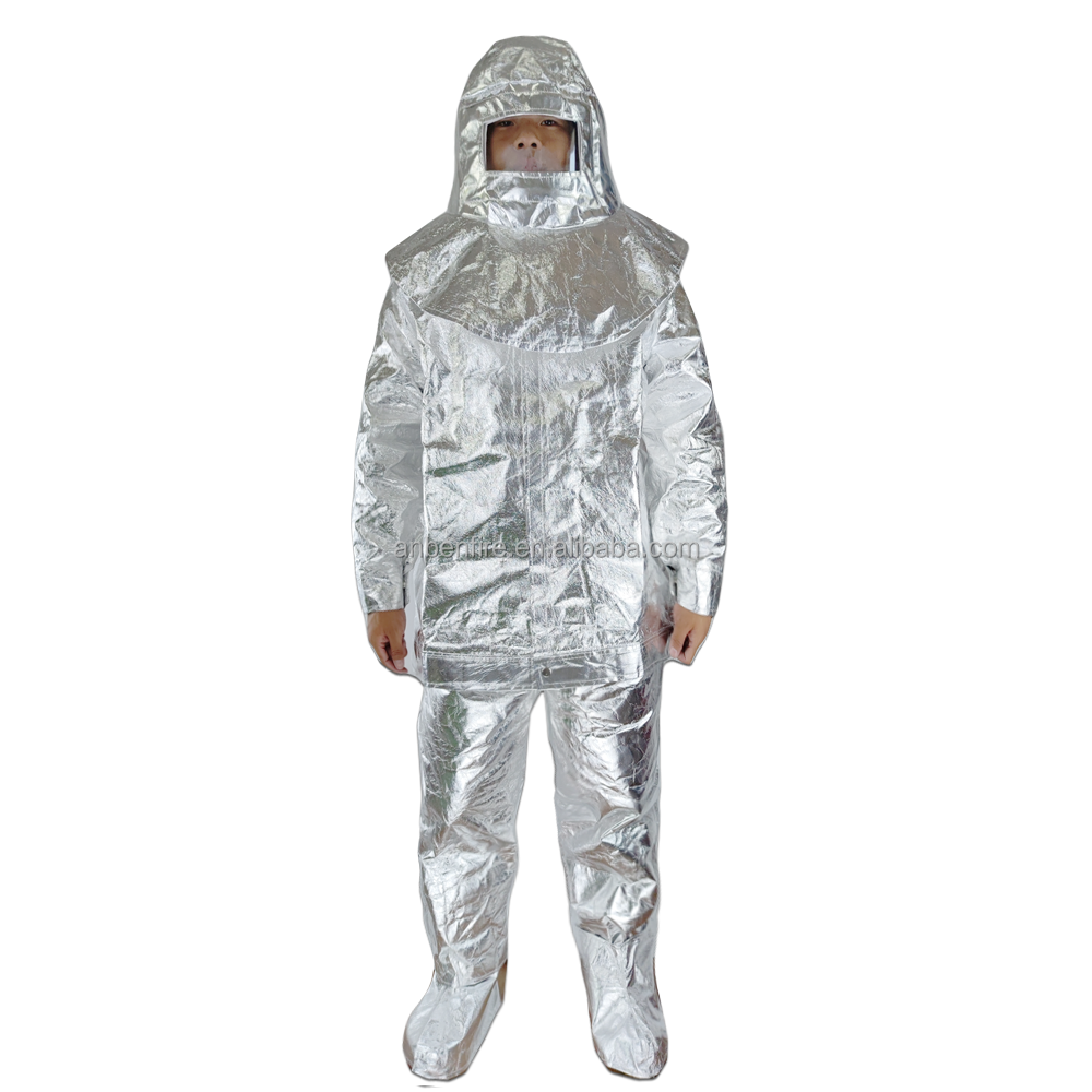 EN1486 Double-layer aluminum foil composite Aramid Fireproof clothing, heat insulation clothing, high temperature resistant suit