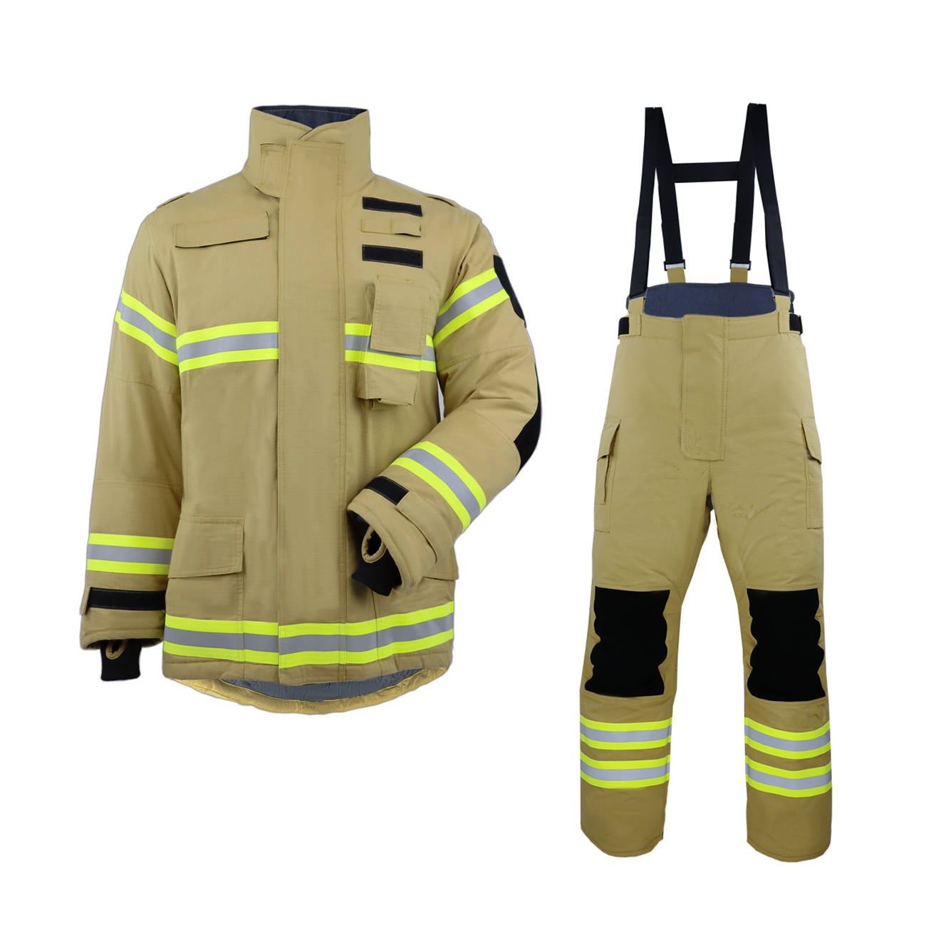 KHAKI color Fireproof Radiation protection Fire-Fighting Suit EN469 fireman suit fire clothing Anti Fire Suits