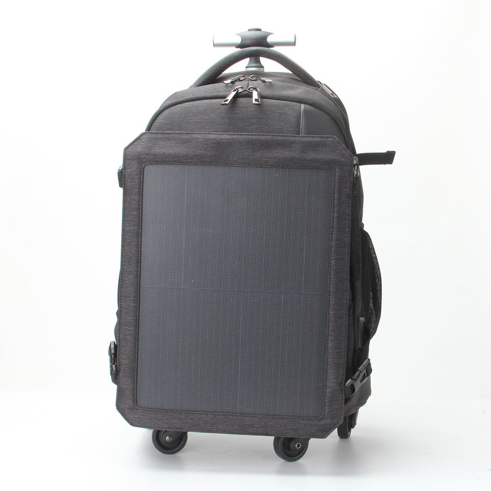 Anbosunny New Style Suitcase Travel Trolley Luggage Bag 20W Solar Backpack for Business travel