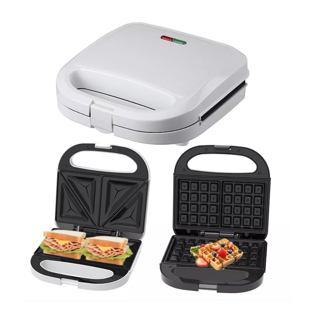 custom electric detachable belgium round hot sale 4 slice fixed sandwich waffle maker grill and nutty maker