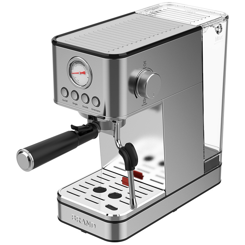 Double cup automatic 15-bar 20 bar stainless steel Italian espresso Americano portable coffee machine with milk frother