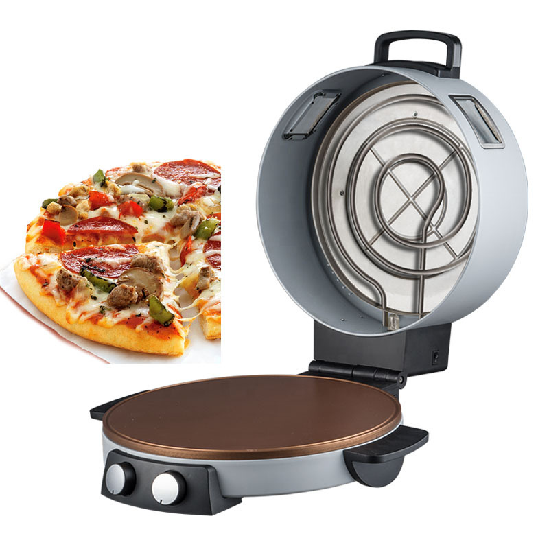 XXL large automatic pizza dough maker machine Rotating Pizza Maker with Stone Baking Pan Arabic bread maker Electric Pizza Oven