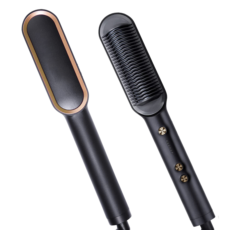 Enhanced Hair Straightener Heat Brush Ceramic Ionic Straightening Brush Hot Comb Ionic Hair Straightener Brush